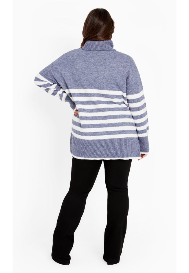 Livvy Roll Neck Stripe Sweater image number 3