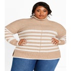 Livvy Roll Neck Stripe Sweater image number null