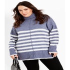 Livvy Roll Neck Stripe Sweater image number null