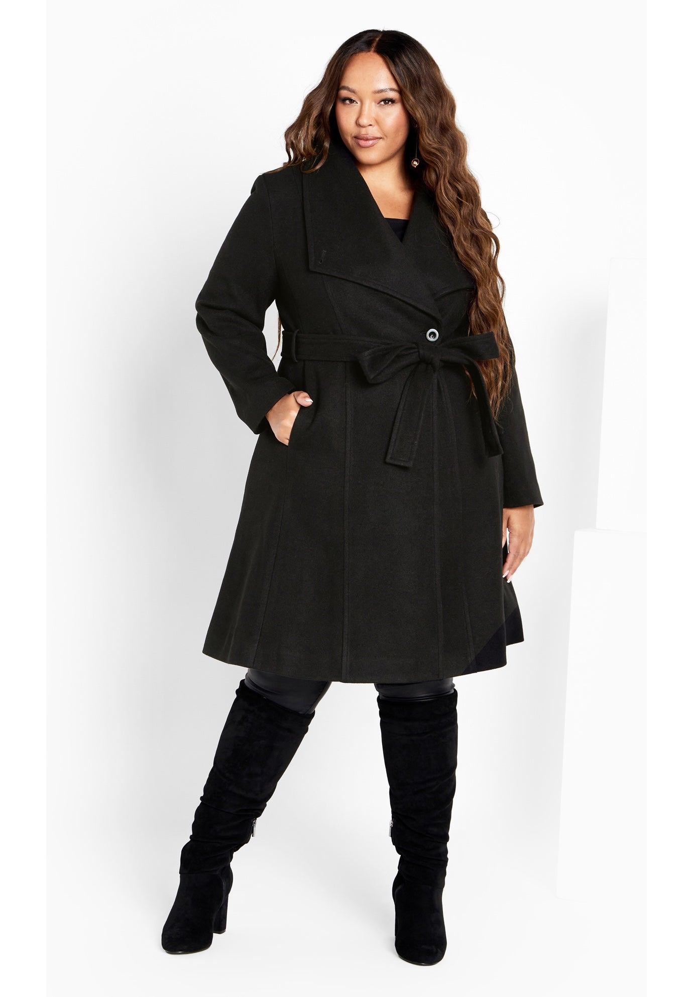 Isla Wrap Waist Tie Coat image number 1