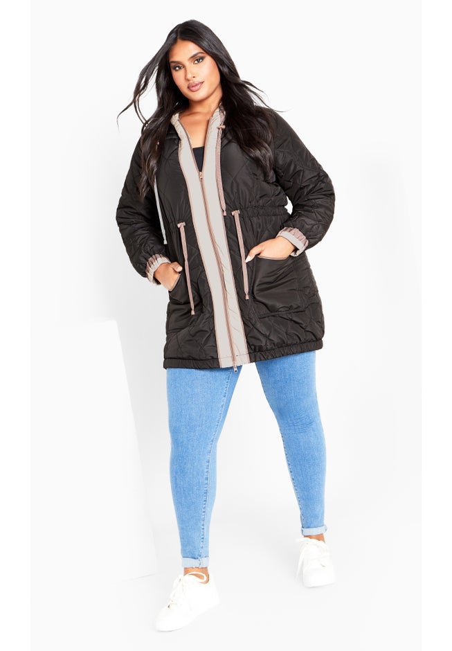 Clio Quilt Padded Hooded Neck Coat image number null