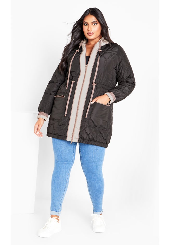 Clio Quilt Padded Hooded Neck Coat image number null