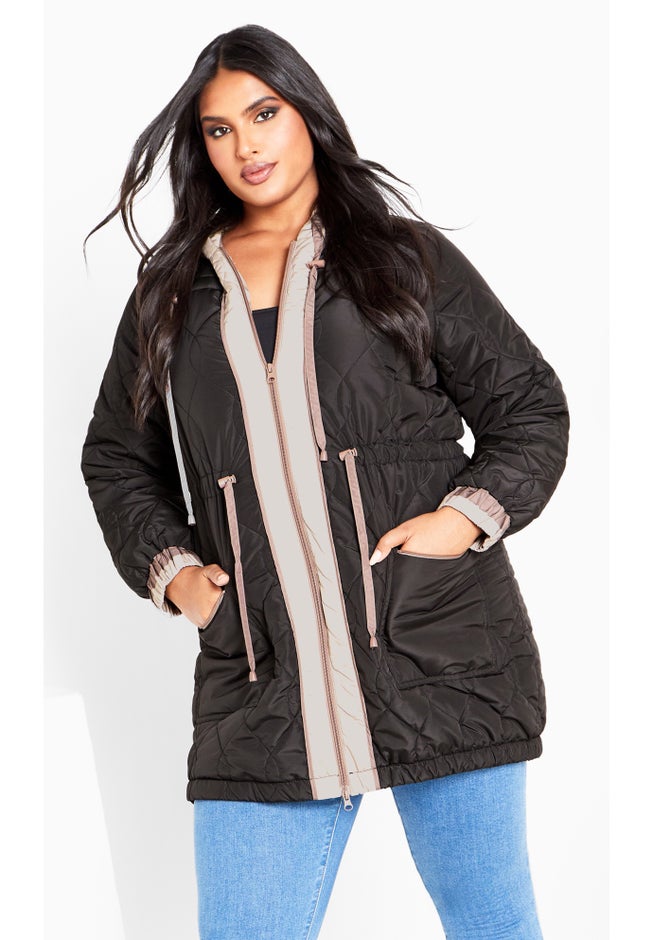 Clio Quilt Padded Hooded Neck Coat image number null