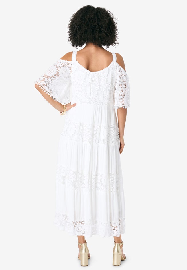 Lace Panelled Maxi Dress image number null