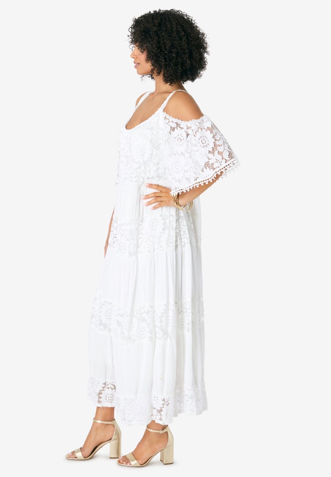 Lace Panelled Maxi Dress image number null