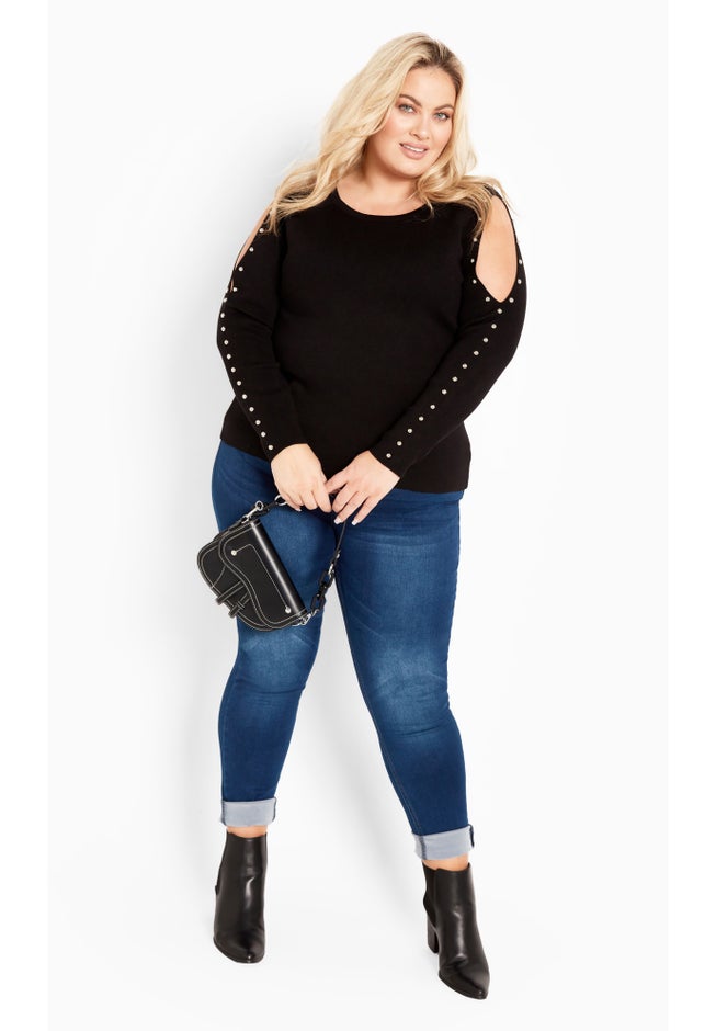 Cold Shoulder Full Length Sleeves Sweater image number 1