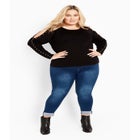 Cold Shoulder Full Length Sleeves Sweater image number null