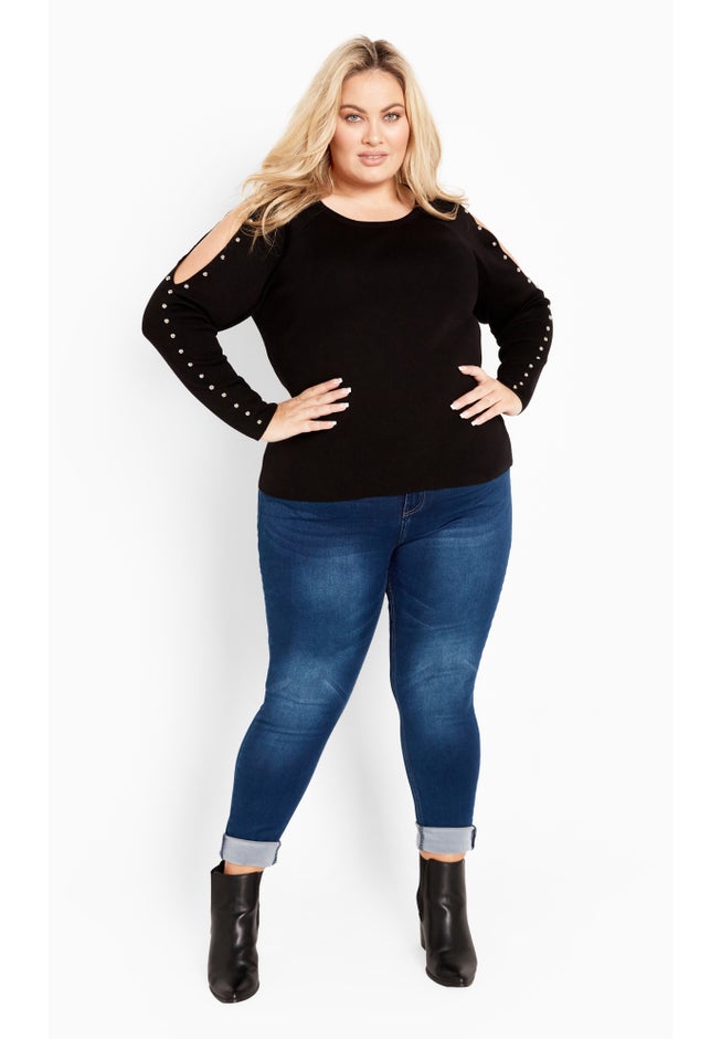 Cold Shoulder Full Length Sleeves Sweater image number 2