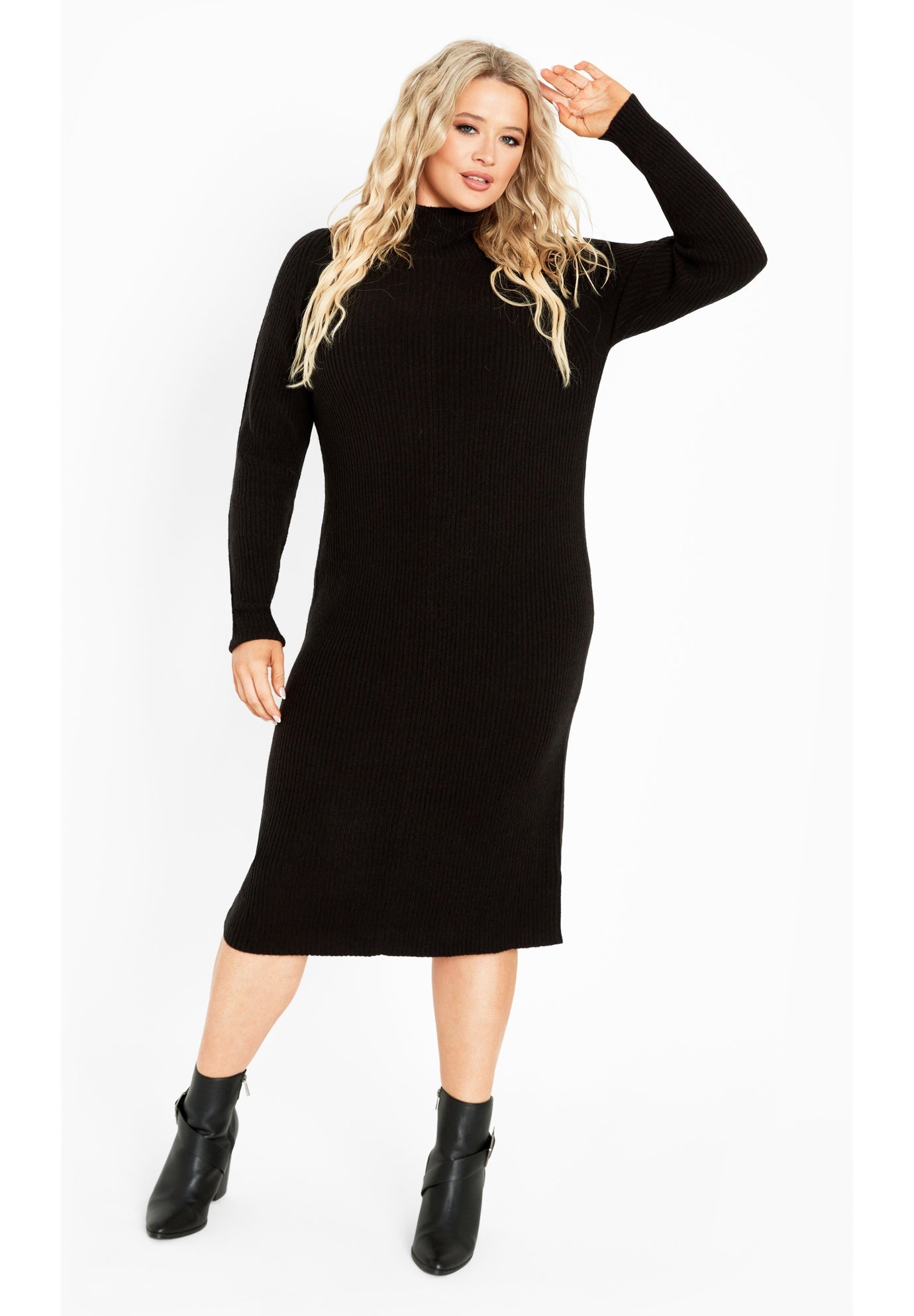 Callie High Neck Sweater Dress image number 3