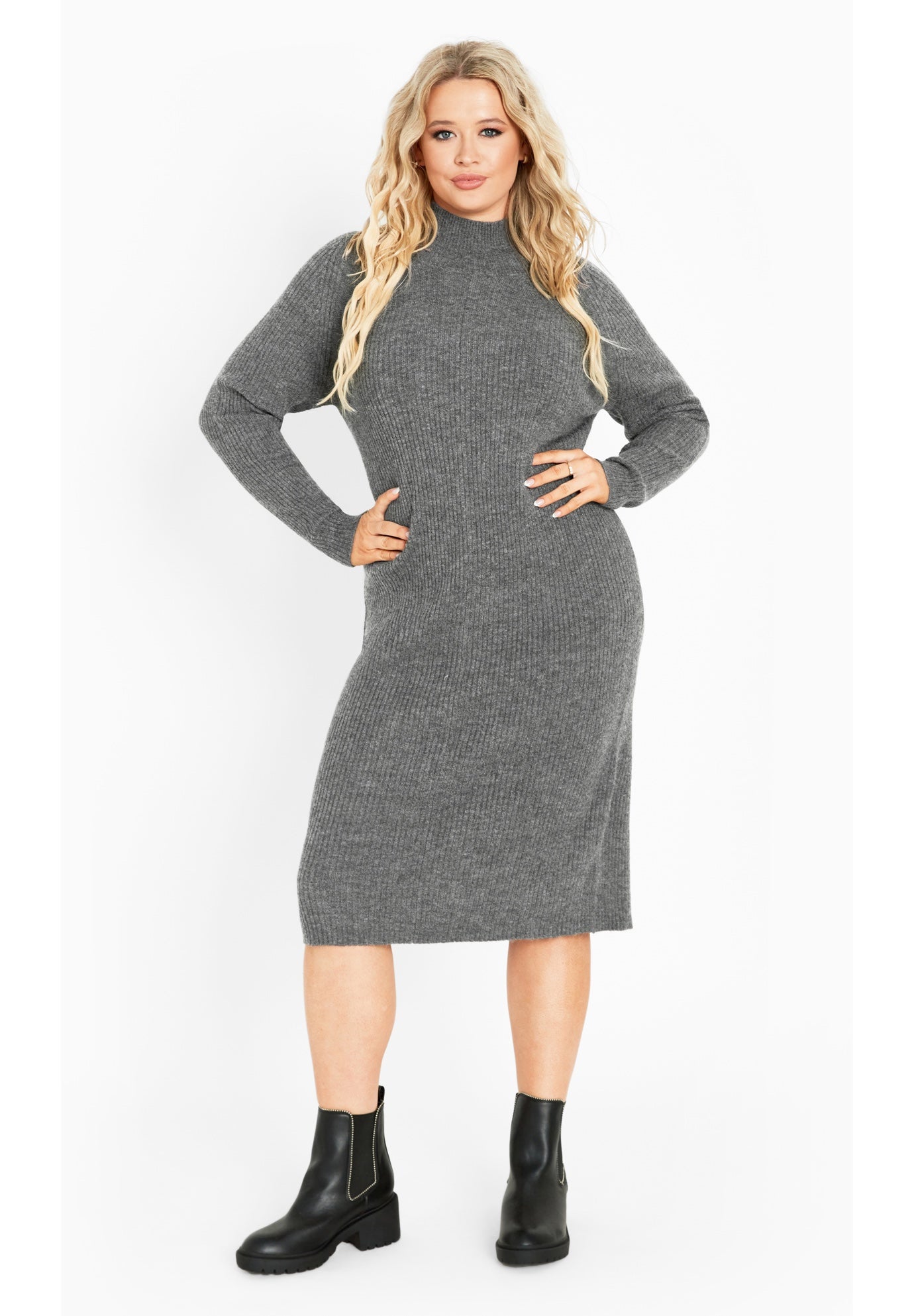 Callie High Neck Sweater Dress image number 3
