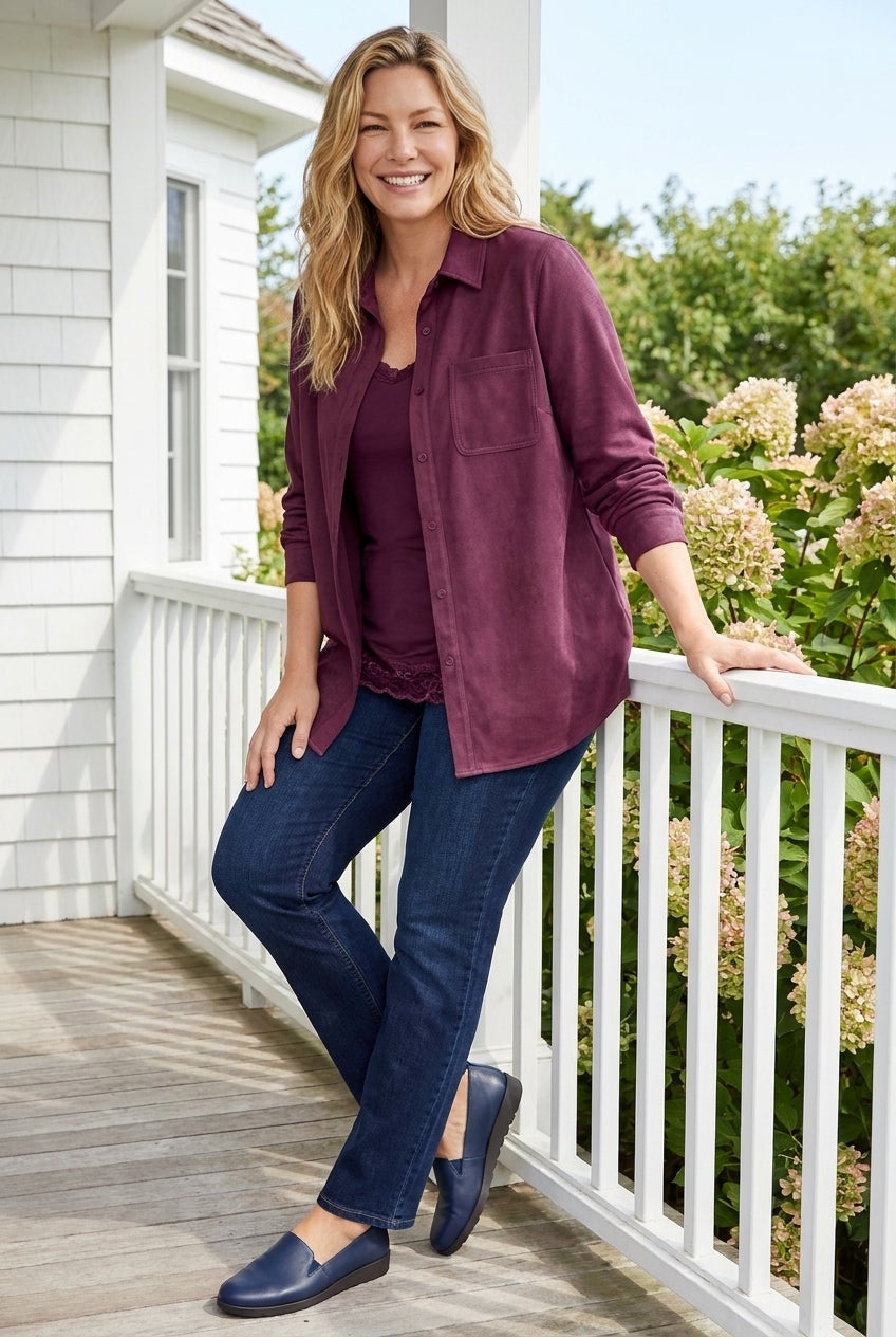 Soft Faux Suede Shirt image number 4