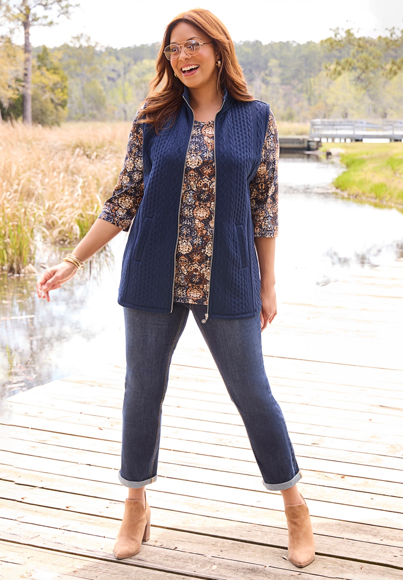 Zip-Front Cable Vest image number 2