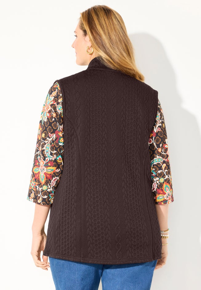 Zip-Front Cable Vest image number 1