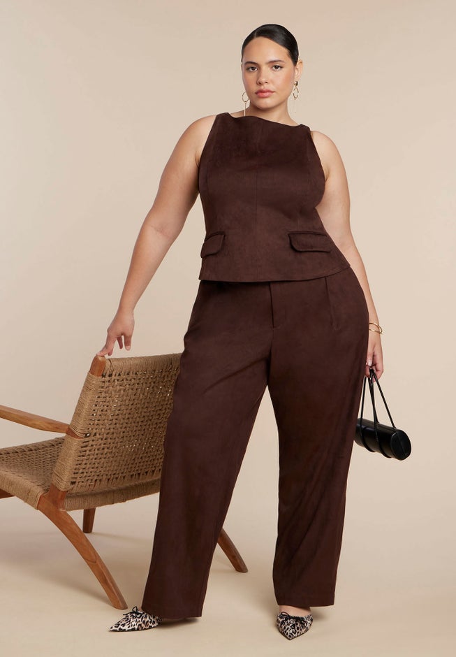 Faux Suede Flap Top image number 2