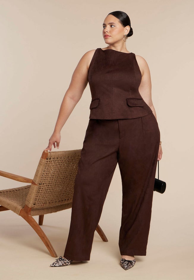 Faux Suede Flap Top image number 3