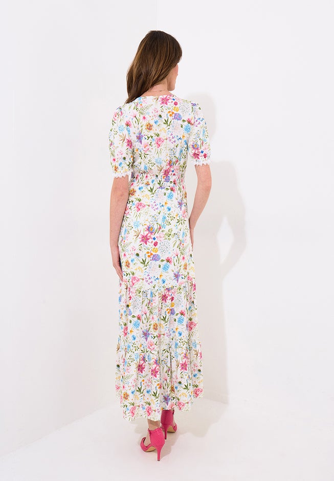 V-Neck Tiered Midi Dress image number 2