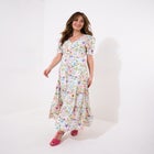 V-Neck Tiered Midi Dress image number null