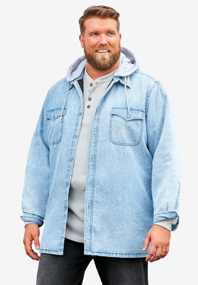 Removable Hooded Shirt Jacket image number 4