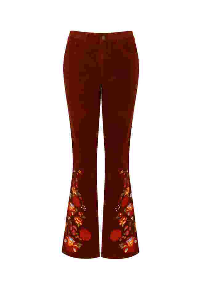 Embroidered Corduroy Flare Trouser image number 4