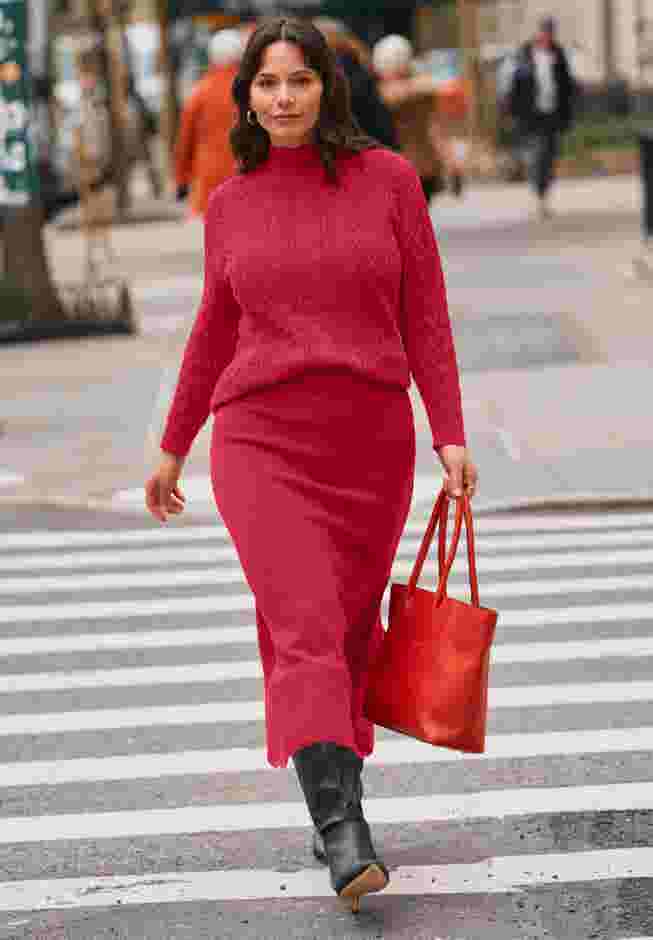Mock Neck Cable Sweater image number 1