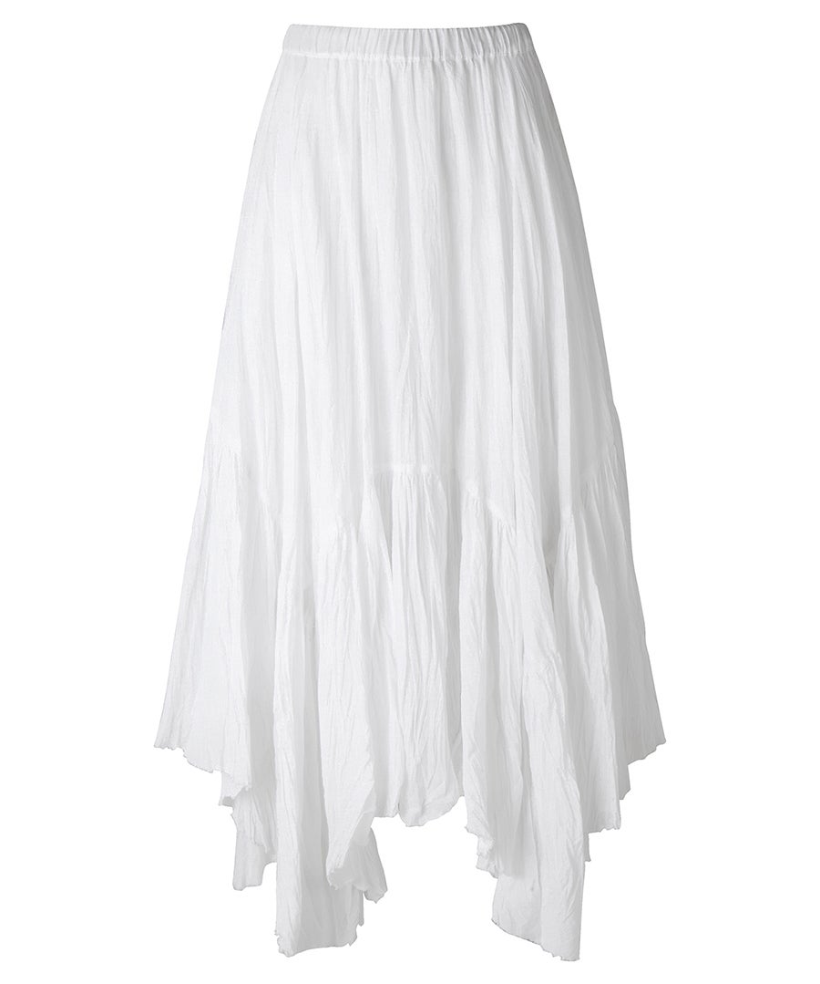 Handkerchief Hem Crinkle Midi Skirt image number 3