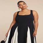 Black And White Godet Gown image number null