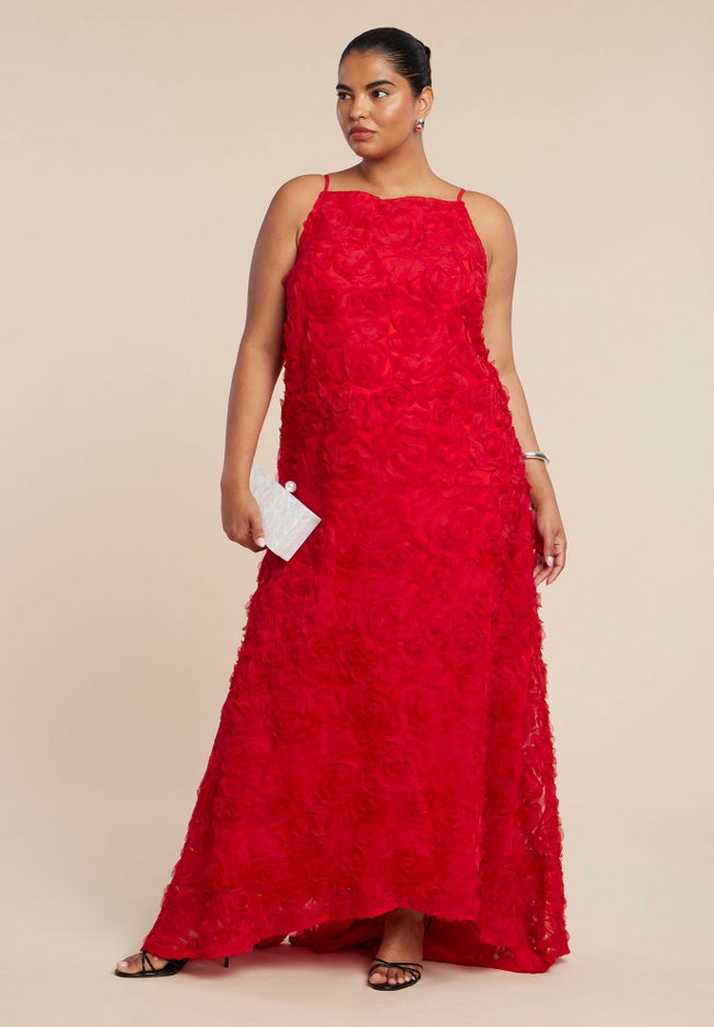 3D Floral Texture Gown image number 1