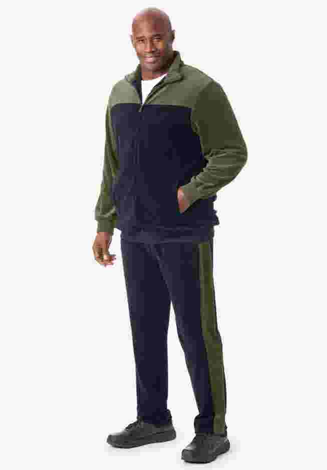 Colorblock Velour Tracksuit image number 3
