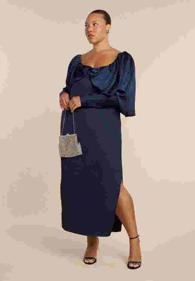 Pleated Bodice Column Dress image number 2