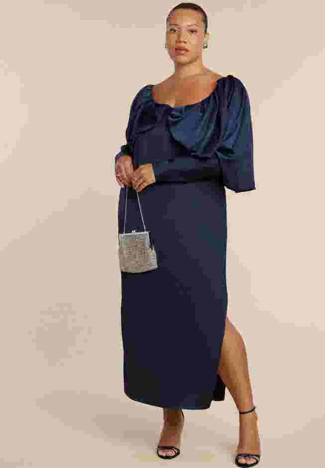 Pleated Bodice Column Dress image number 0