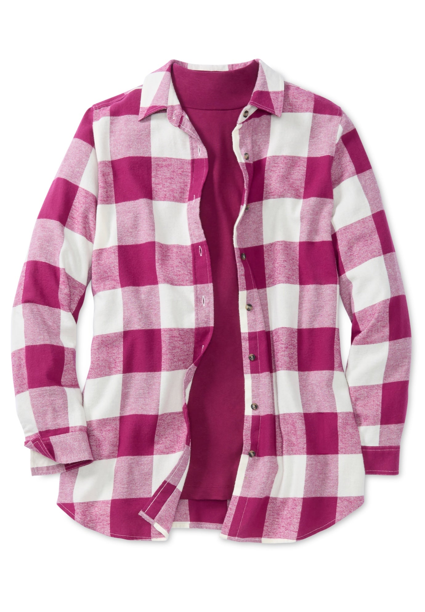 Plaid Double-Brushed Cotton Flannel Shirt image number 2