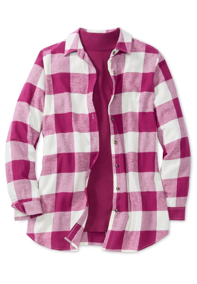Plaid Double-Brushed Cotton Flannel Shirt image number 2