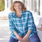 Plaid Double-Brushed Cotton Flannel Shirt image number 4