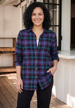 Plaid Double-Brushed Cotton Flannel Shirt
