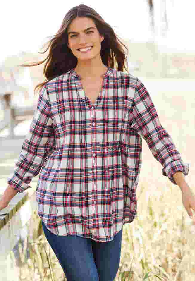 Pintucked Flannel Shirt image number 7