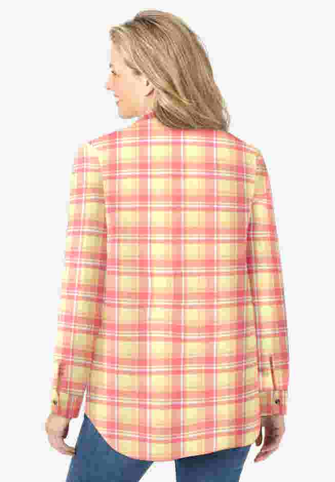 Pintucked Flannel Shirt image number 1