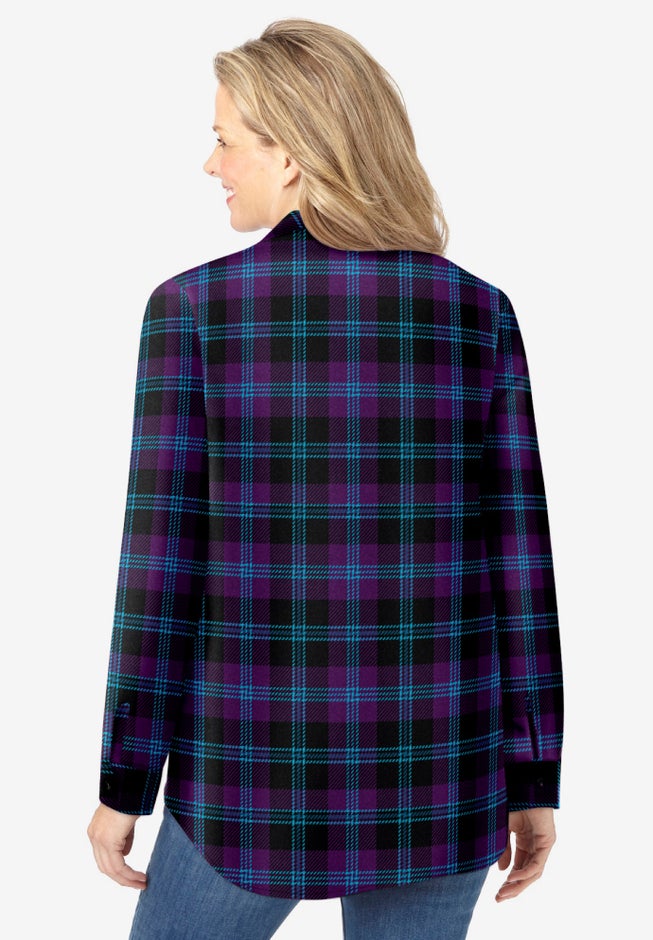 Pintucked Flannel Shirt image number 1