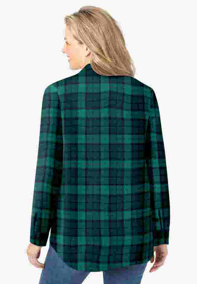 Pintucked Flannel Shirt image number 1