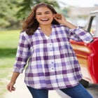 Pintucked Flannel Shirt image number null