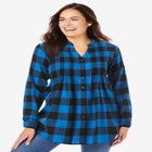 Pintucked Flannel Shirt image number null