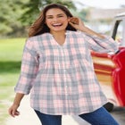 Pintucked Flannel Shirt image number null