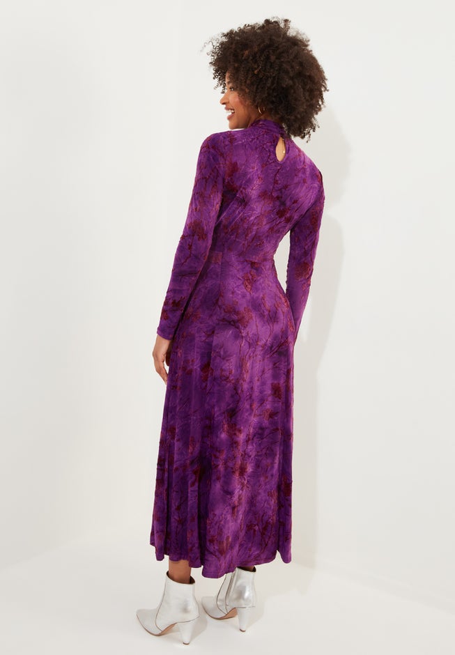 Mockneck Burnout Midi Dress image number null