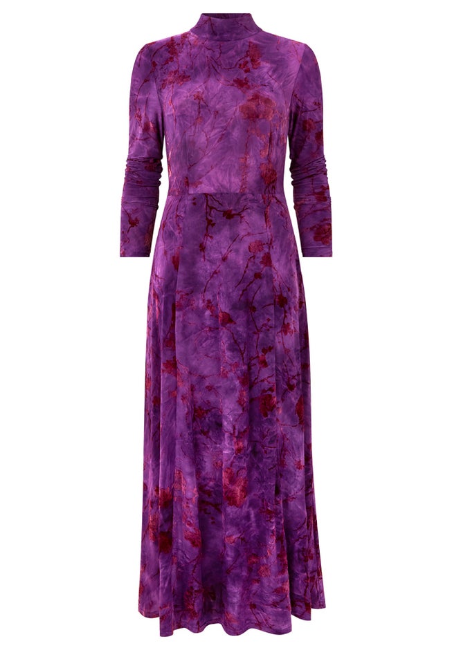 Mockneck Burnout Midi Dress image number null