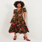 A-Line Button Front Midi Dress image number null