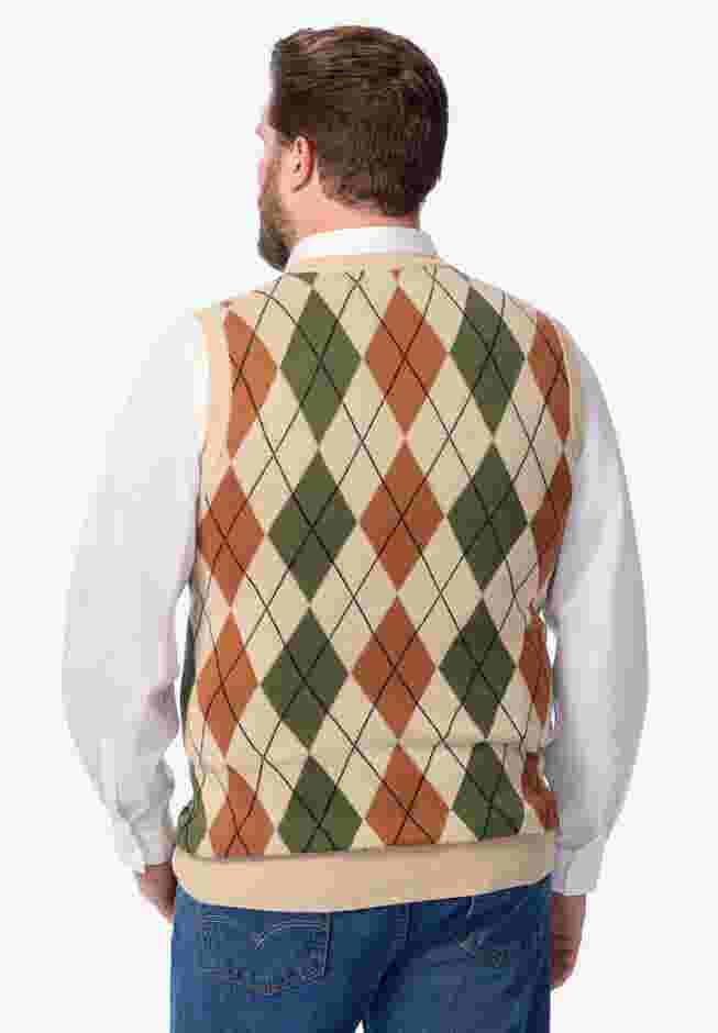V-Neck Argyle Sweater Vest image number 1