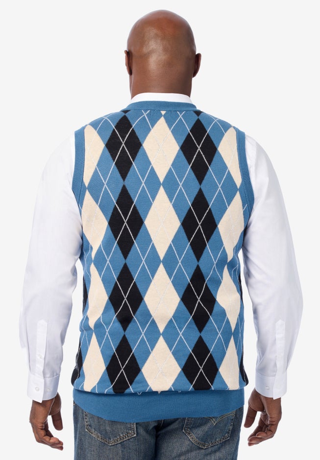 V-Neck Argyle Sweater Vest image number 1