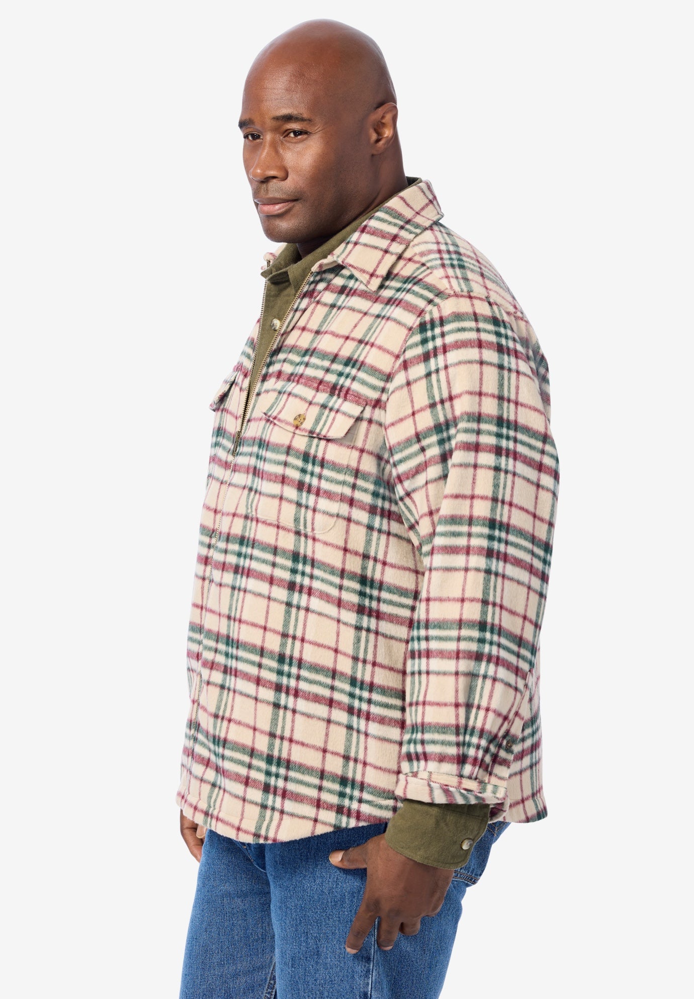 Brawny Zip Up Shirt Jacket image number 2