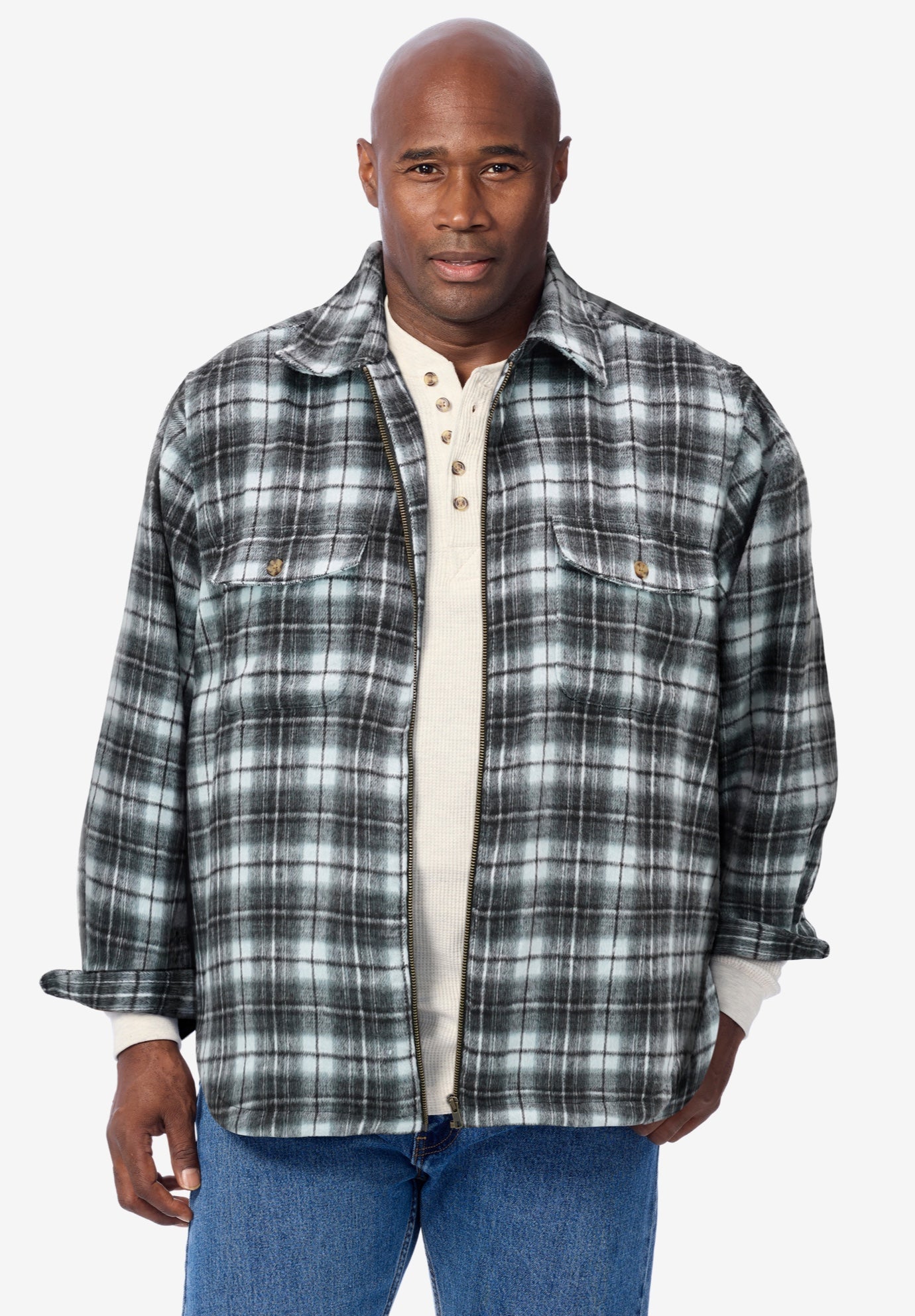 Brawny Zip Up Shirt Jacket image number 0