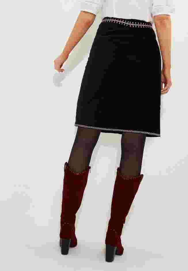 Embroidered Moleskin Skirt image number 2