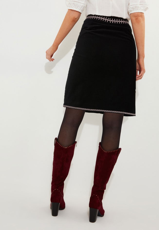 Embroidered Moleskin Skirt image number 2